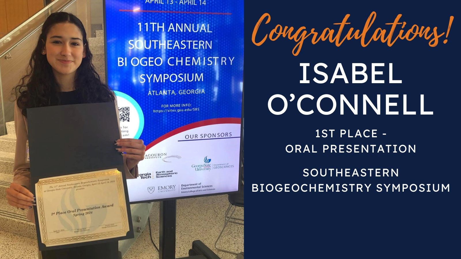 Congratulations, Isabel O'Connell